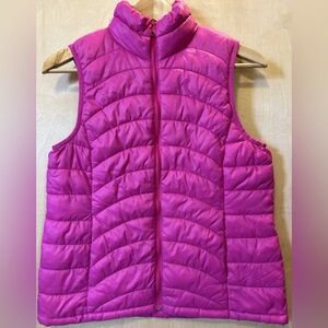 Old Navy Quilted Vest Women’s Sz Small Full Zip Bright Pink Lightweight